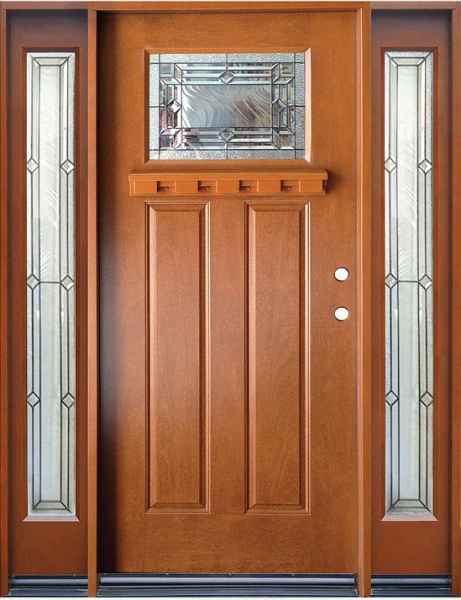 Epoch Fiberglass Doors Exterior Doors / Pre-Finish Fiberglass Entry Unit / Medium Walnut