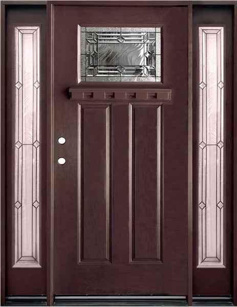 Epoch Fiberglass Doors Exterior Doors / Pre-Finish Fiberglass Entry Unit / Dark Walnut